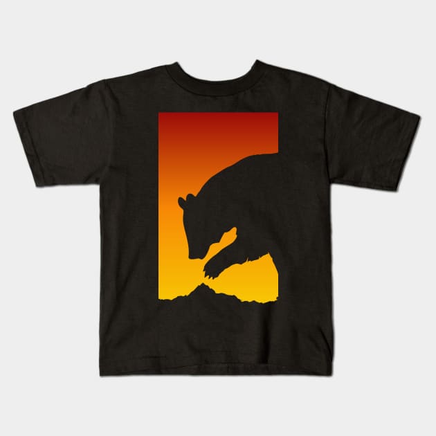 Sunset Bear - Grizzly Bear Black Bear Brown Bear - Bear Lover Gift Kids T-Shirt by ballhard